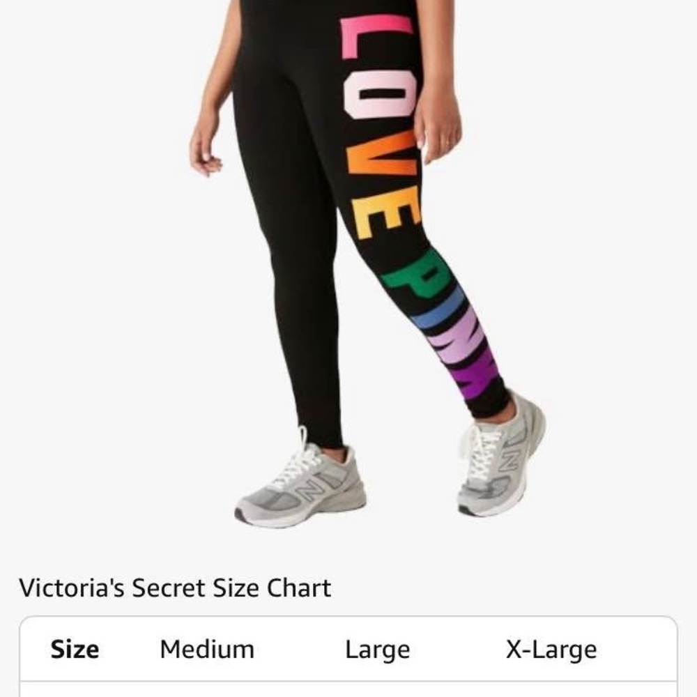 Victoria's Secret Black Leggings with Colorful Lettering